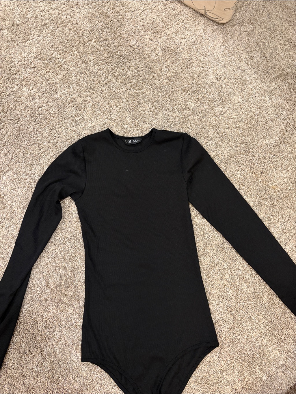 Long Tall Sally Black Long-Sleeve Crewneck Bodysuit